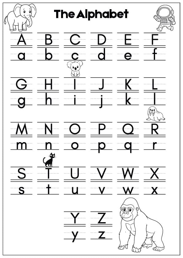 A-Z Handwriting Practice Workbook | Letter Sounds & Tracing | Pre-K-K ESL