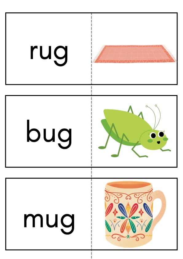 CVC Short U Flash Cards | 32 Word and Picture Cards | Kindergarten Phonics