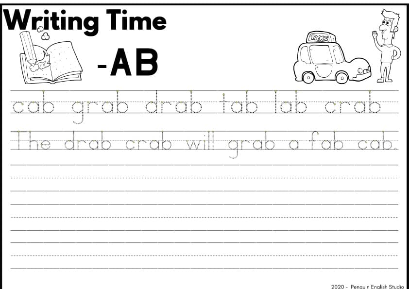 CVC Short A Handwriting Practice | Word Family Writing Sheets | Grade 1 Phonics