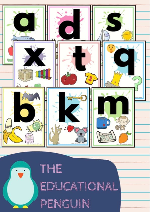 Alphabet Flash Cards A-Z | Letter and Picture Wall Cards | Pre-K-K ESL
