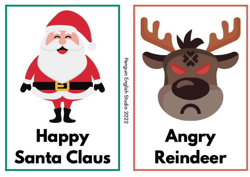 Christmas Emotions Flash Cards | 8 Feelings Picture Cards | Pre-K and Kindergarten
