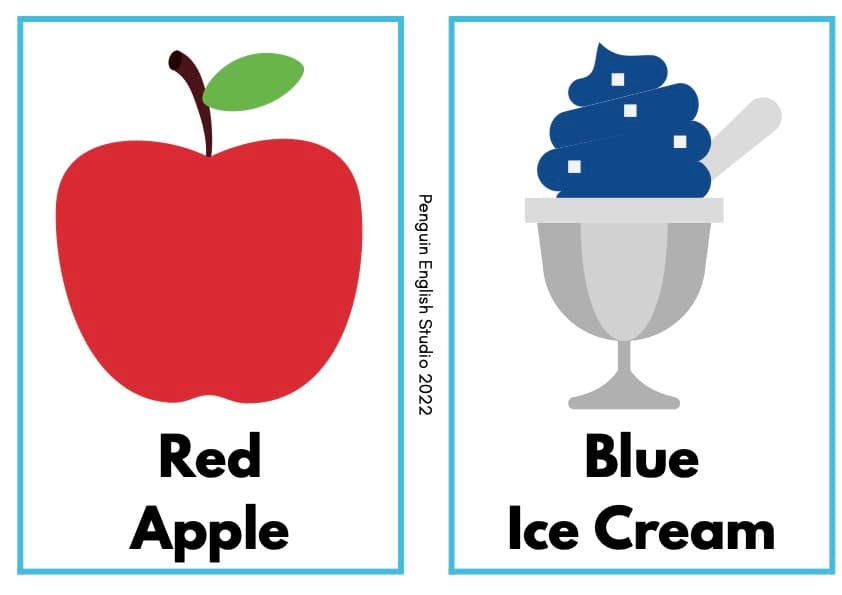 Food Color Flash Cards | 11 Color Words with Picture Cards | Pre-K and Kindergarten