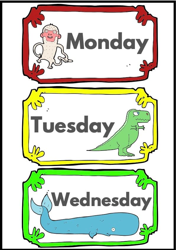 Days of the Week Worksheets and Wall Display | 22 Pages, 6 Activities | Pre-K-K ESL