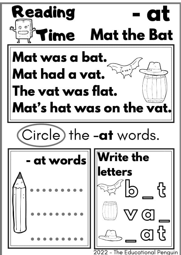 Short A Word Family Reading Passages | CVC Decodable Stories -at -ad -an -ap -ab -ag | 1st Grade