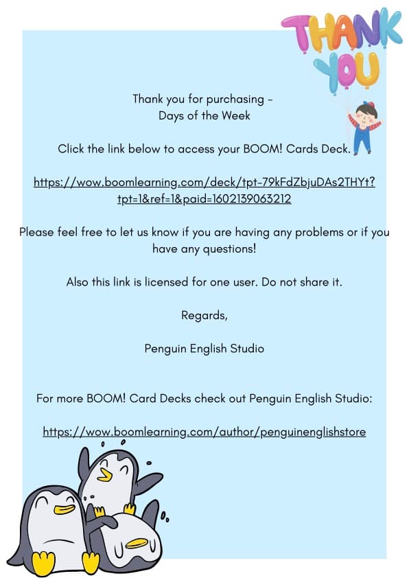 Days of the Week Boom Cards | Digital Task Cards | 1st Grade ESL