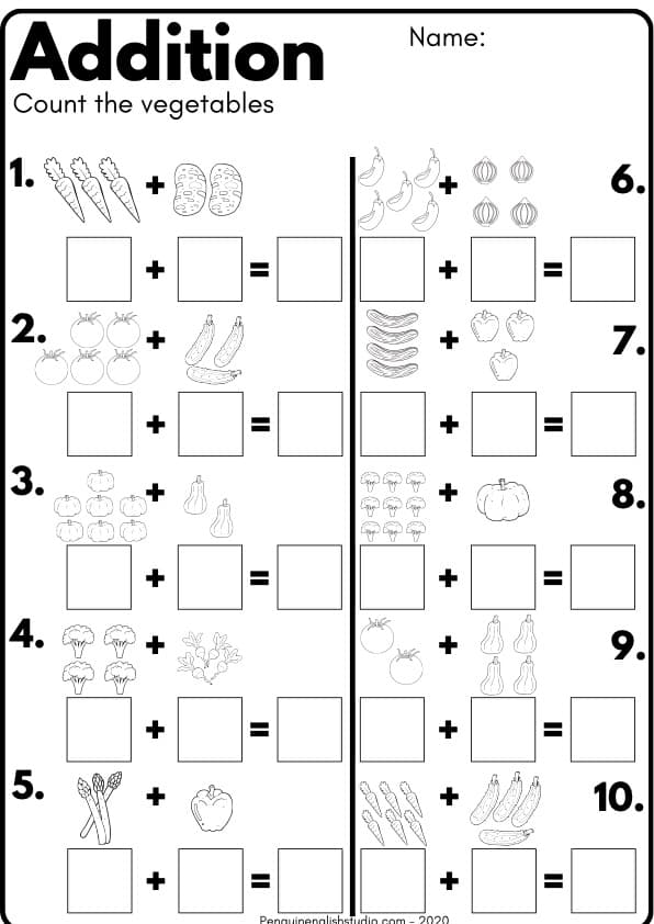 Addition Within 10 Worksheets | 15-Page Math Center Pack | 1st Grade Math