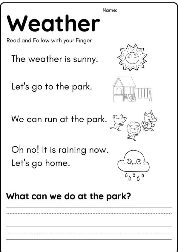 Simple Sentences to Simple Stories | 35 Leveled Reading Comprehension Pages | 1st Grade Reading