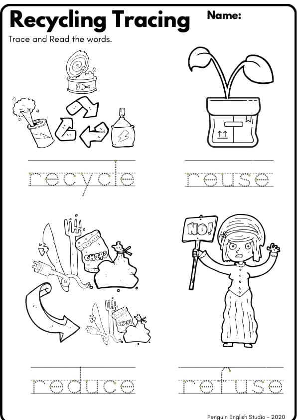 Reduce, Reuse, Recycle Activity Pack | 58-Page Earth Day Writing Center | 1st Grade