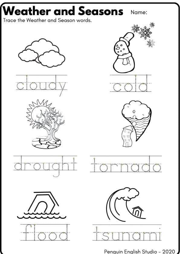 Weather and Seasons Activity Pack | 57-Page Writing Center | 1st Grade ESL