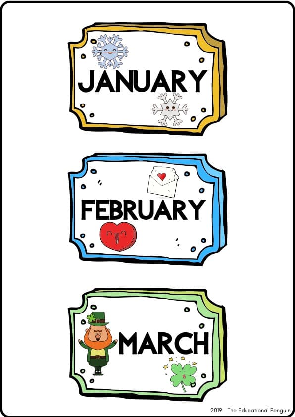 Months of the Year Worksheets and Posters | Calendar Activities and Classroom Decor | K-2 ESL