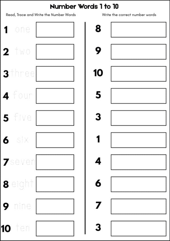 Number Words 1-100 Worksheets | Trace and Write Number Words | 1st Grade ESL