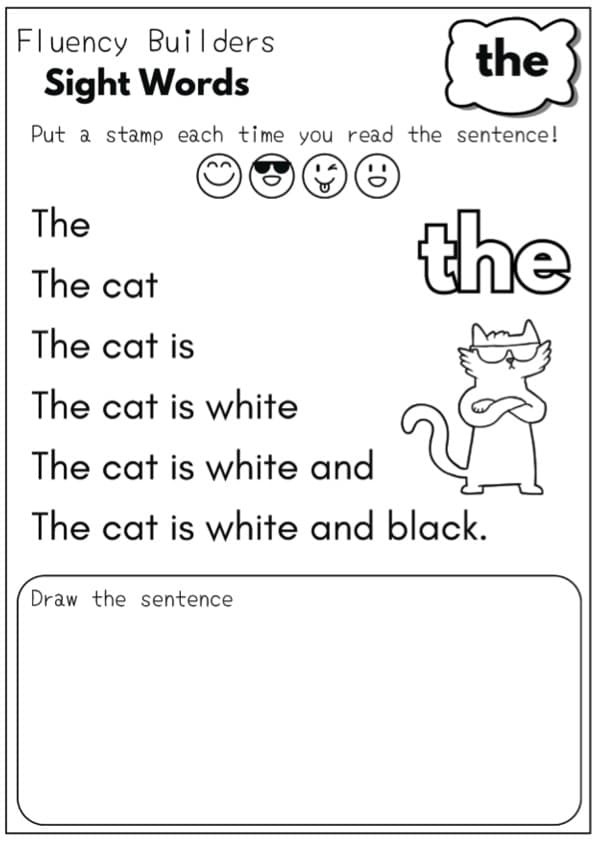 Sight Word Sentence Pyramids | Fry First 100 Words Fluency Practice | 1st Grade Reading