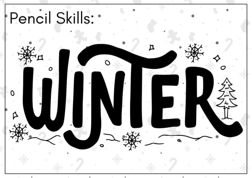 Winter and Christmas Fine Motor Pencil Control Worksheets | 21 Tracing Paths and Mazes | Pre-K