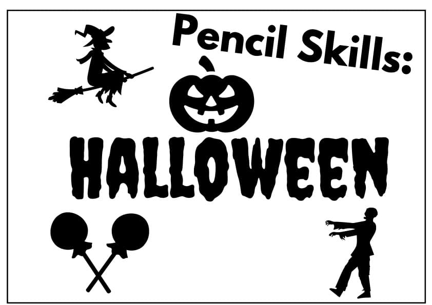 Halloween Fine Motor Pencil Skills Worksheets | Tracing, Paths, Cutting and Colouring | Pre-K