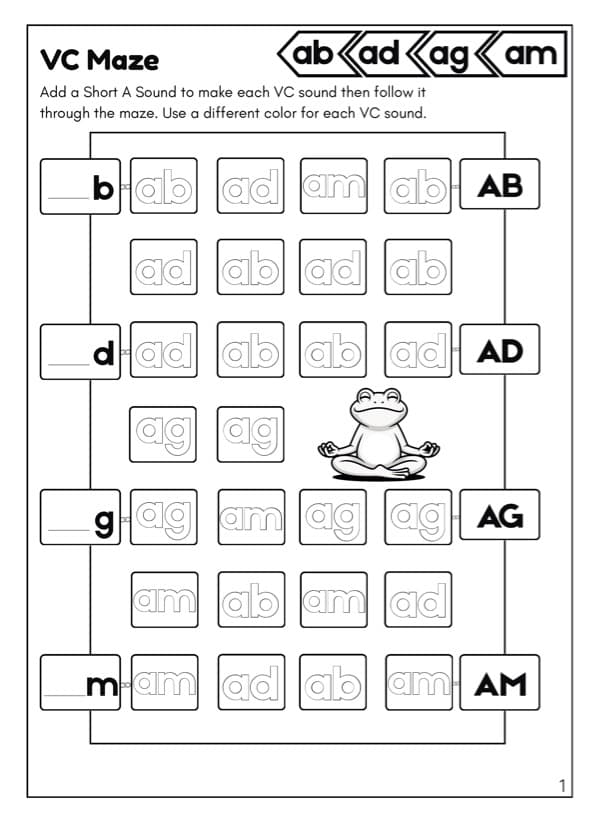 Short Vowel CVC Workbook | 63 Pages with Listening, Stories and Dictation | 1st Grade Phonics