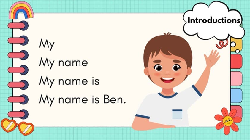All About Me Sentence Pyramids | 30 Fluency Slides for Reading Practice | Digital | 1st Grade ESL