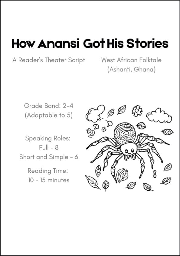 Anansi the Spider Reader's Theater Script | African Folktale Grades 2-4 ESL