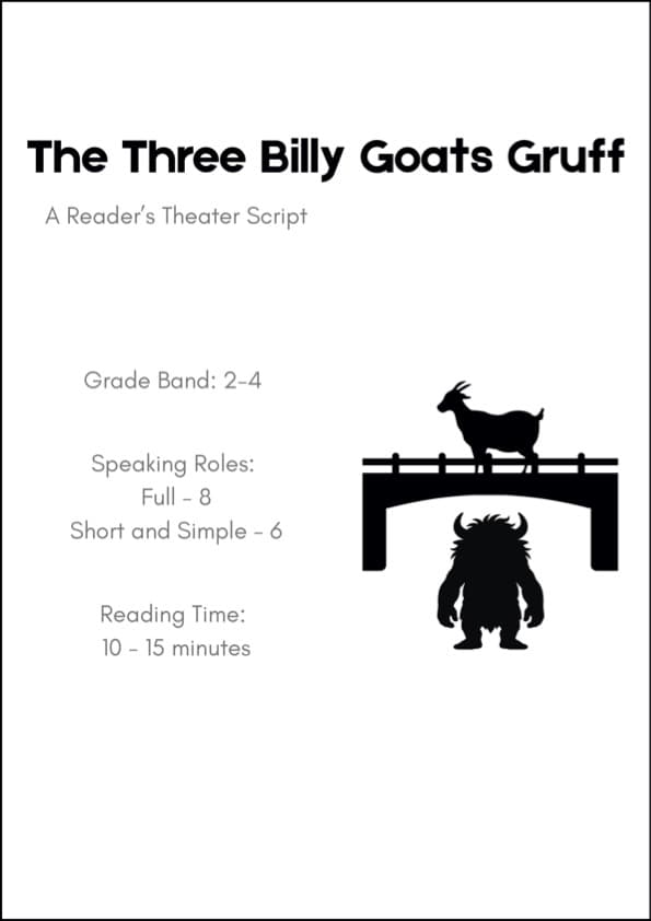 The Three Billy Goats Gruff Reader's Theater Script | Norwegian Folktale Grades 2-4 ESL