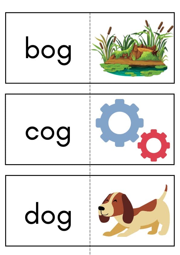 Short O CVC Flash Cards | 32 Picture Word Cards for Phonics | 1st Grade CVC Words